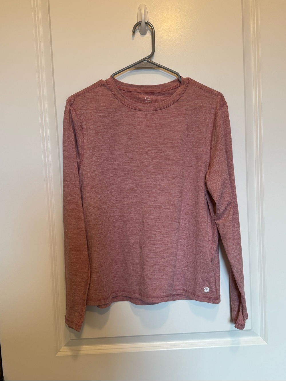 Rhoback Women's Long Sleeve Crew Neck Tee in Heathered Red Size Medium